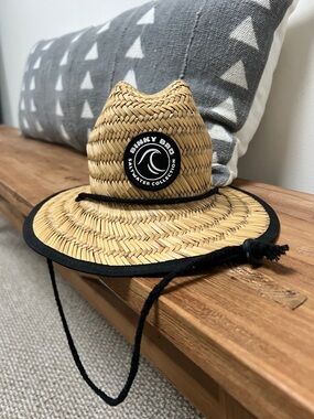 Binky Bro Kids Straw Sun Hat - Natural with Black Trim size Infant